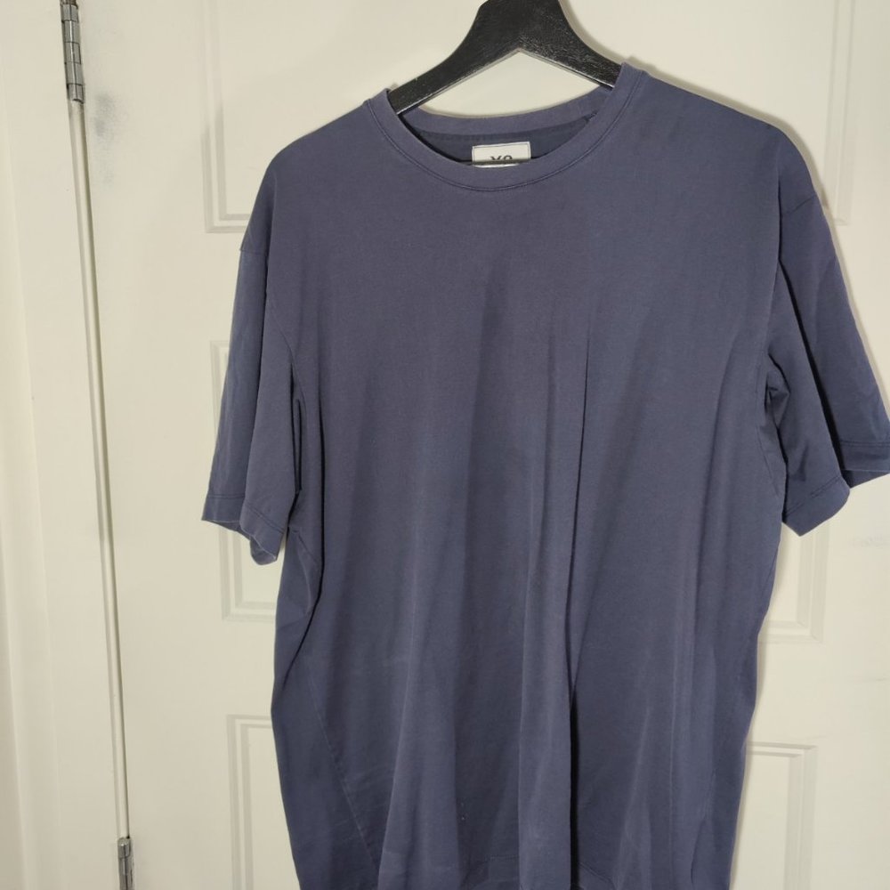 Y-3 Adidas Back Logo Tee Size Large in Navy